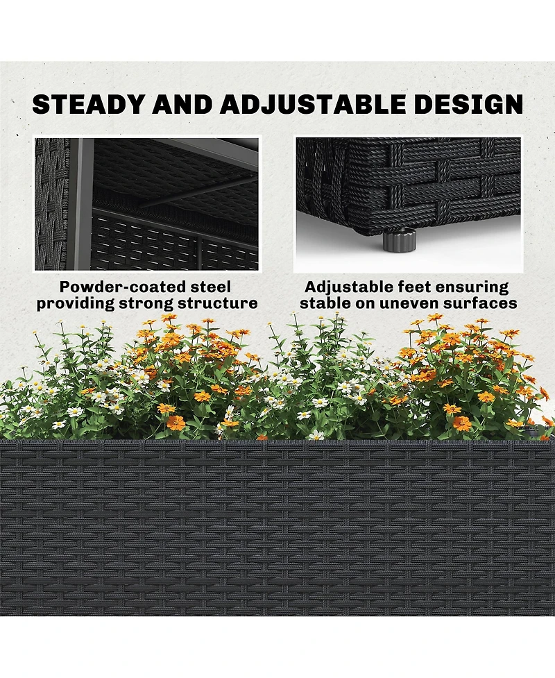 Outsunny Raised Garden Bed with Adjustable Foot Pads,