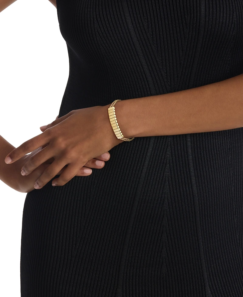 Calvin Klein Women's Modern Repetition Gold Tone Stainless Steel Bracelet