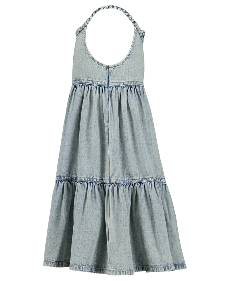 Tommy Hilfiger Girls' 7-16 Rope Trim Scoop Neck Denim Dress