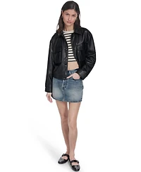 Levi's Women's Faux Leather Button Closure Shacket