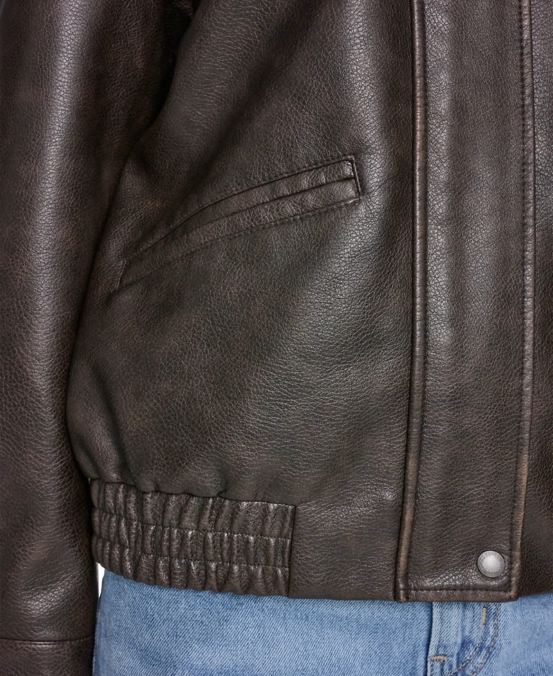 Levi's Women's Faux Leather Relaxed-Fit Bomber Jacket