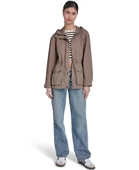 Levi's Women's Cinch-Waist Hooded Rain Anorak Jacket