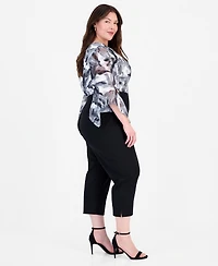 Alex Evenings Plus Cropped Slim Fit Pants