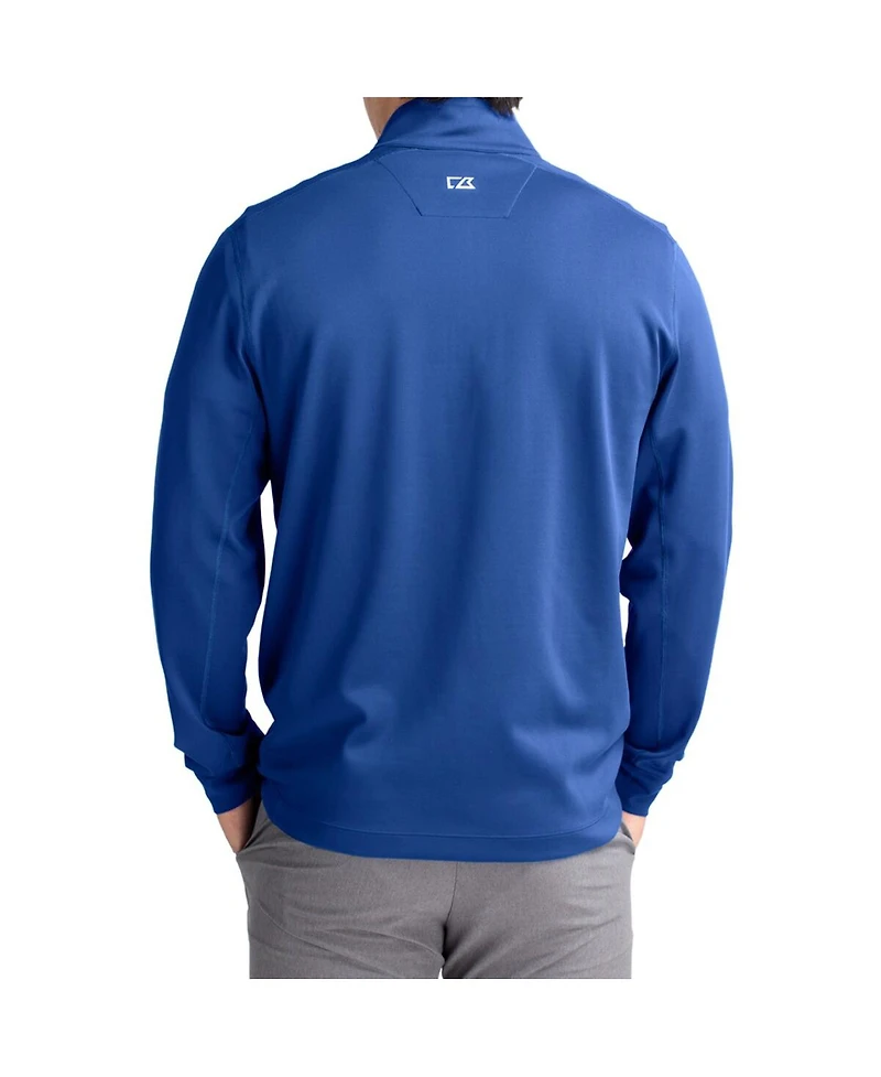 Cutter & Buck Men's Blue Byu Cougars DryTec Traverse Stretch Eco Tri-Blend Quarter-Zip