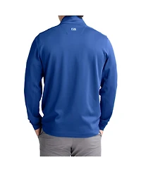 Cutter & Buck Men's Blue Byu Cougars DryTec Traverse Stretch Eco Tri-Blend Quarter-Zip