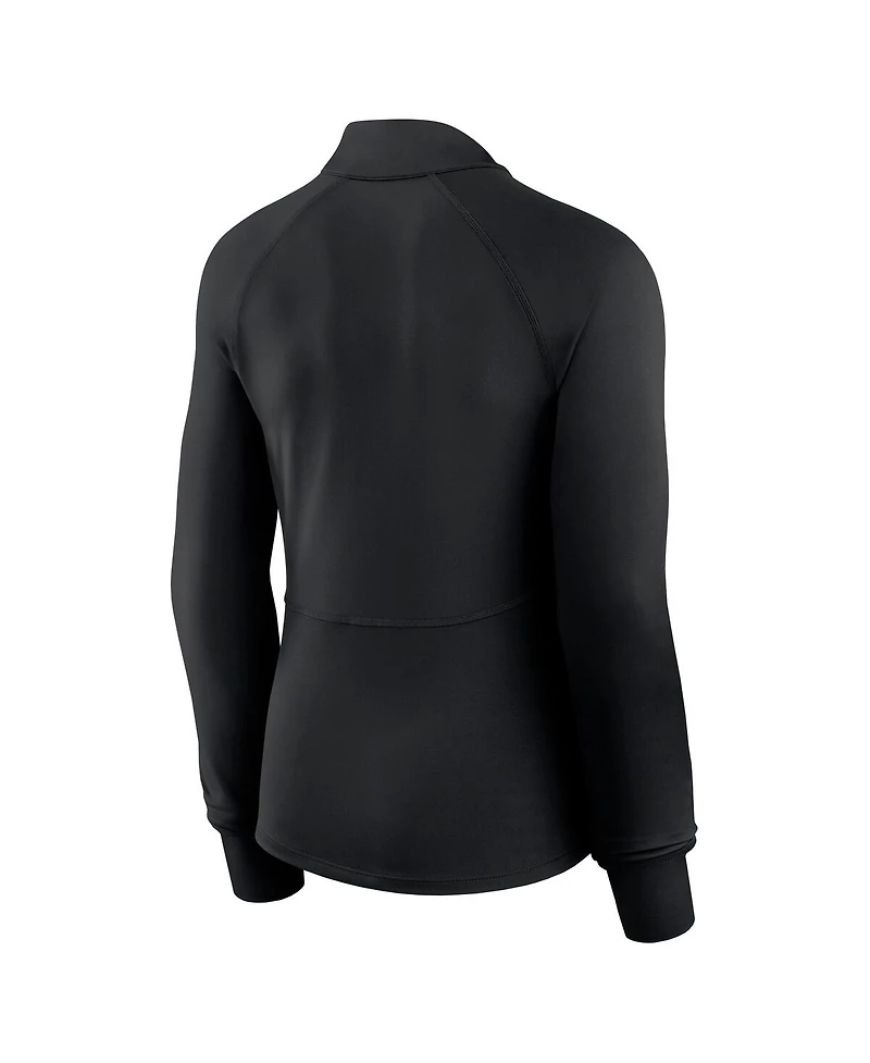 Fanatics Women's Black Philadelphia 76ers Elements Match Raglan Quarter-Zip Top