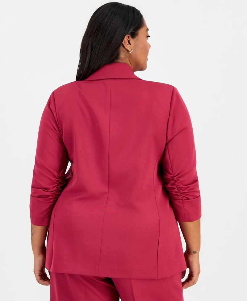 Tahari Asl Plus Faux Double-Breasted Jacket
