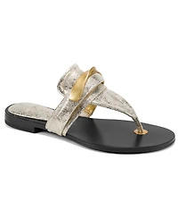 Donna Karan New York Women's Velvet Flat Thong Sandals