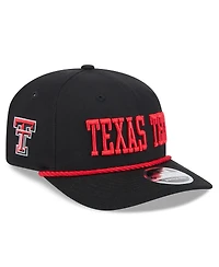 New Era Men's Black Texas Tech Red Raiders Wordmark 9SEVENTY Stretch-Snap Adjustable Hat