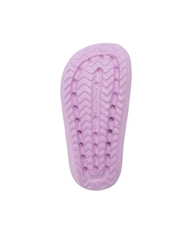 Bebe Little Girls Eva Slide – Lightweight Comfy Sandals with Rhinestone Fruit Patches