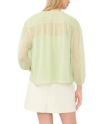 Vince Camuto Women's Half-Placket Shirred Yoke Blouse