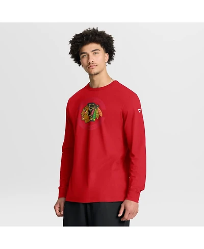 Fanatics Men's Red Chicago Blackhawks Authentic Pro Property Of Practice Long Sleeve T-Shirt