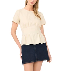 Vince Camuto Women's Short-Sleeve Pleated-Waist Blouse