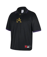 Nike Men's Black Los Angeles Lakers 2025/26 City Edition Remix Courtside Air Half-Sleeve Polo Shirt