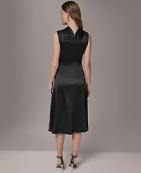 Donna Karan New York Women's Mock Neck A-Line Dress