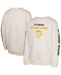 Outerstuff Big Boys and Girls Cream Pittsburgh Penguins Star Power Pullover Sweatshirt