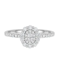 Macy's Diamond (1/2 ct. t.w.) Flower Engagement Ring in 14k White Gold