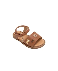 Bebe Little Girls Girl's Fashion Sandals – Dressy Shoes with Decorative Metal Charm