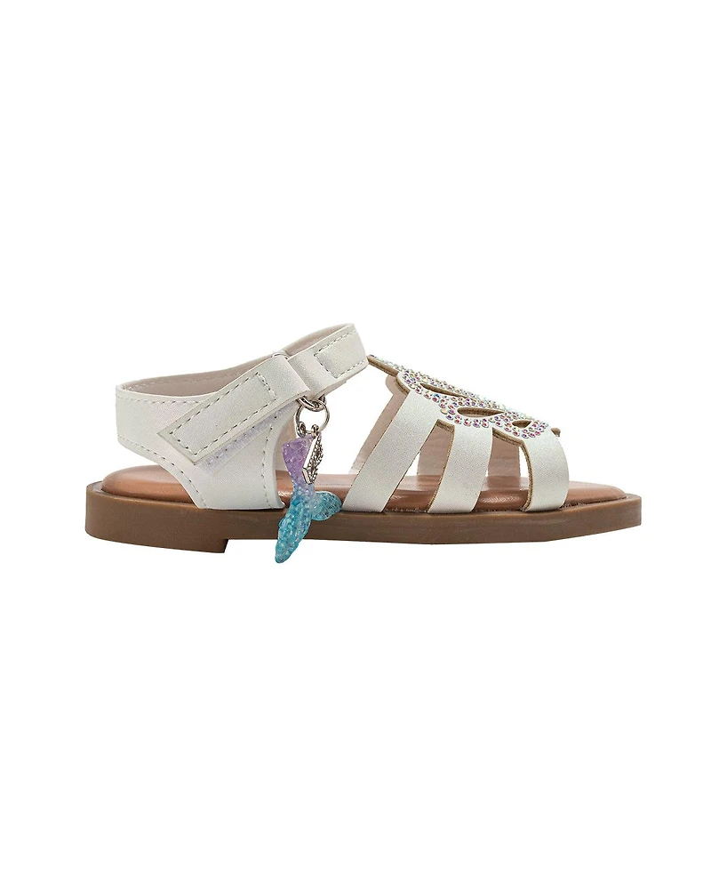 Bebe Little Girls Girl's Fashion Sandals – Dressy Shoes with rs Logo and Hanging Charms