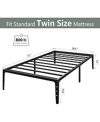gaomon Metal Bed Frame Twin Size, Twin Bed Frame with Storage, Heavy Duty Metal Mattress Foundation, No Box Spring Needed, Noise Free,Twin Size