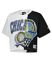 New Era Women's White Chicago Sky Team Split Cropped Boxy T-Shirt