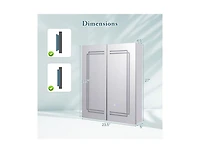 Slickblue Bathroom Mirror Medicine Cabinet with Lights and 2 Doors