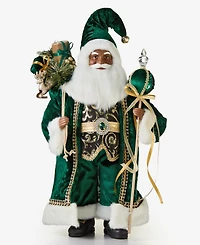 Holiday Lane Opulence African American Standing Santa with Gift Bag and Scepter, Macy's Exclusive