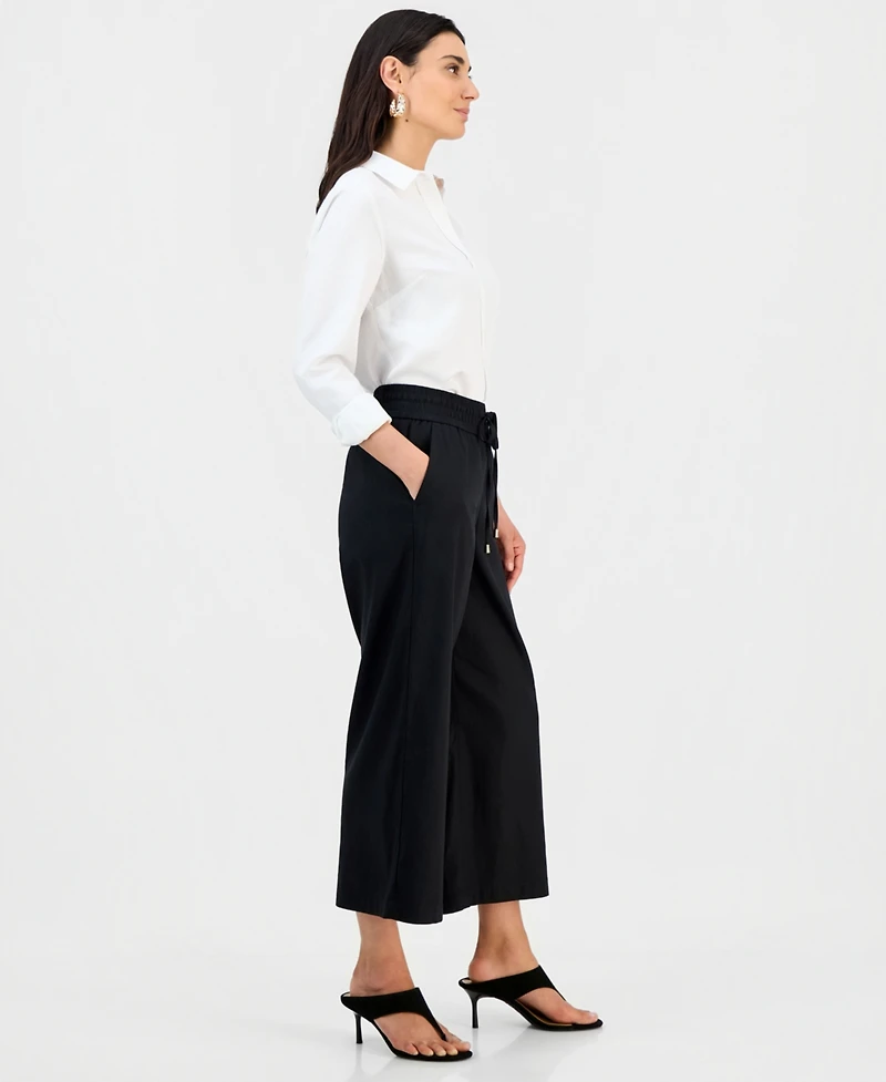 I.n.c. International Concepts Petite Cropped Linen Wide-Leg Pants, Macy's Exclusive