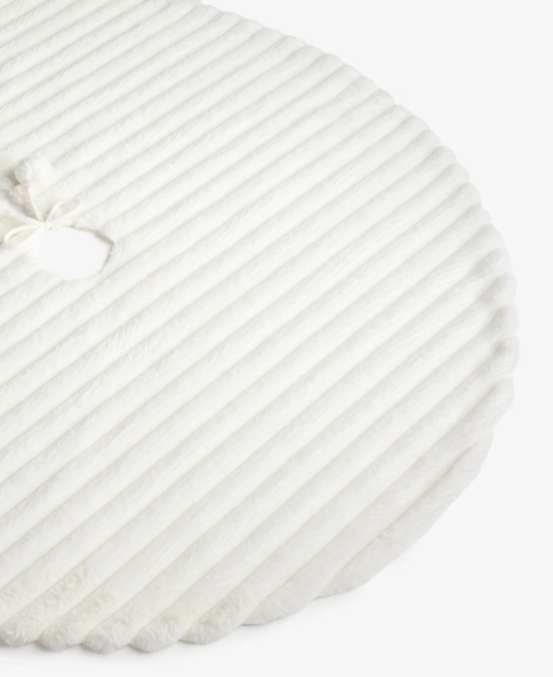 Holiday Lane Opulence White with Pompom Tree Skirt, Macy's Exclusive