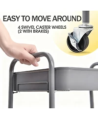 Yigii Metal Rolling Cart with Wheels for Kitchen, Bathroom, & More - Easy Assembly, Durable