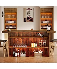 Tribesigns 4-Tier Bar Table, 70.9-Inch Large Wooden Home Unit with Wine Glass Holder