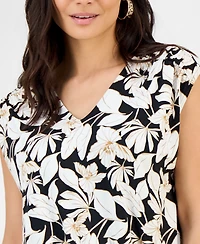 I.n.c. International Concepts Petite Extended-Shoulder Banded-Hem Top