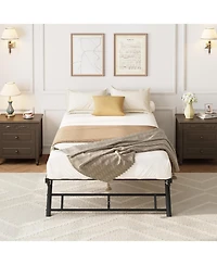 gaomon Twin Pop Up Trundle Bed Frame,Trundle Day with Lockable Casters,Foldable Metal Platform