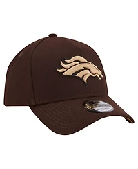 New Era Men's Dark Brown Denver Broncos Burnt Wood A-Frame 9FORTY Adjustable Hat