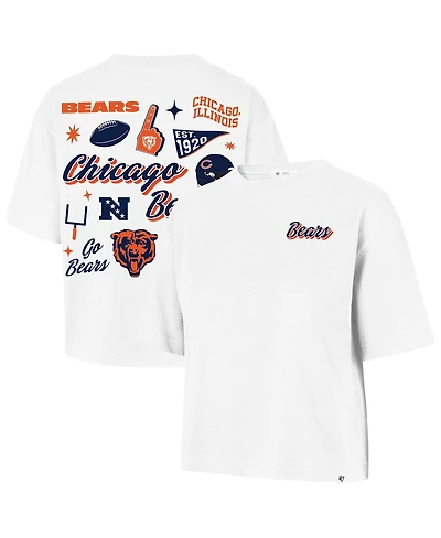 '47 Brand Women's White Chicago Bears Collage Script Reed City T-Shirt