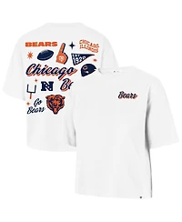 '47 Brand Women's White Chicago Bears Collage Script Reed City T-Shirt