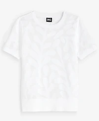 I.n.c. International Concepts Petite Floral Jacquard Short-Sleeve Sweater, Macy's Exclusive
