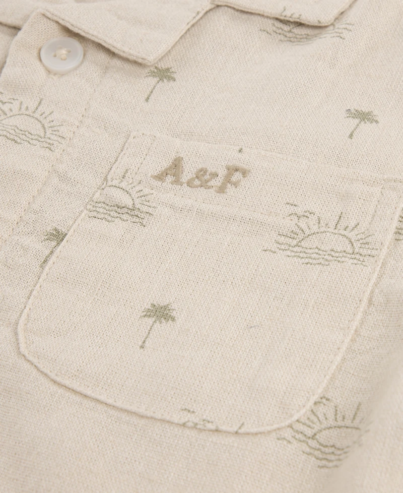 abercrombie kids Boys' Linen Shirt and shorts, 2-Piece Set