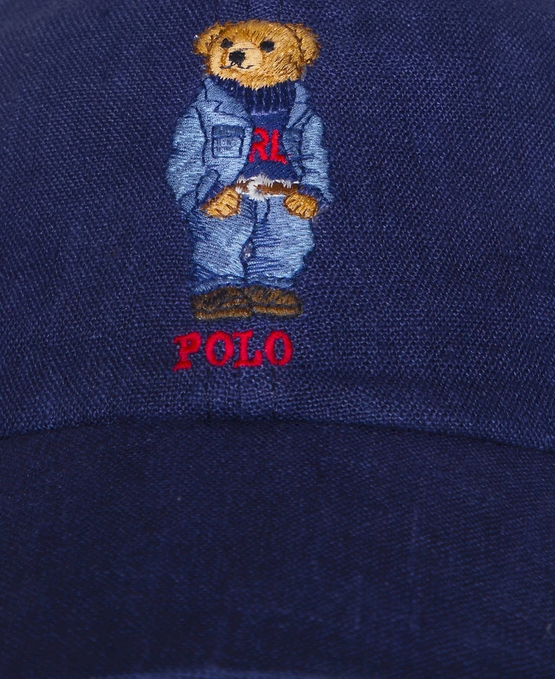 Polo Ralph Lauren Men's Classic Linen Bear Baseball Cap