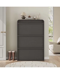 gaomon Shoe Cabinet with 3 Flip Drawers Wooden Cabinet with Adjustable Shelves Shoe Organizer for Entryway Hallway Living Room Black