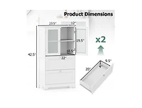 Slickblue Bathroom Floor Cabinet with Frosted Glass Doors and Drawers