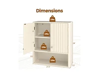 Slickblue Fluted Bathroom Storage Wall Cabinet with Display Shelf