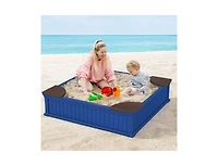 Slickblue Kids Outdoor Sandbox with Oxford Cover and 4 Corner Seats