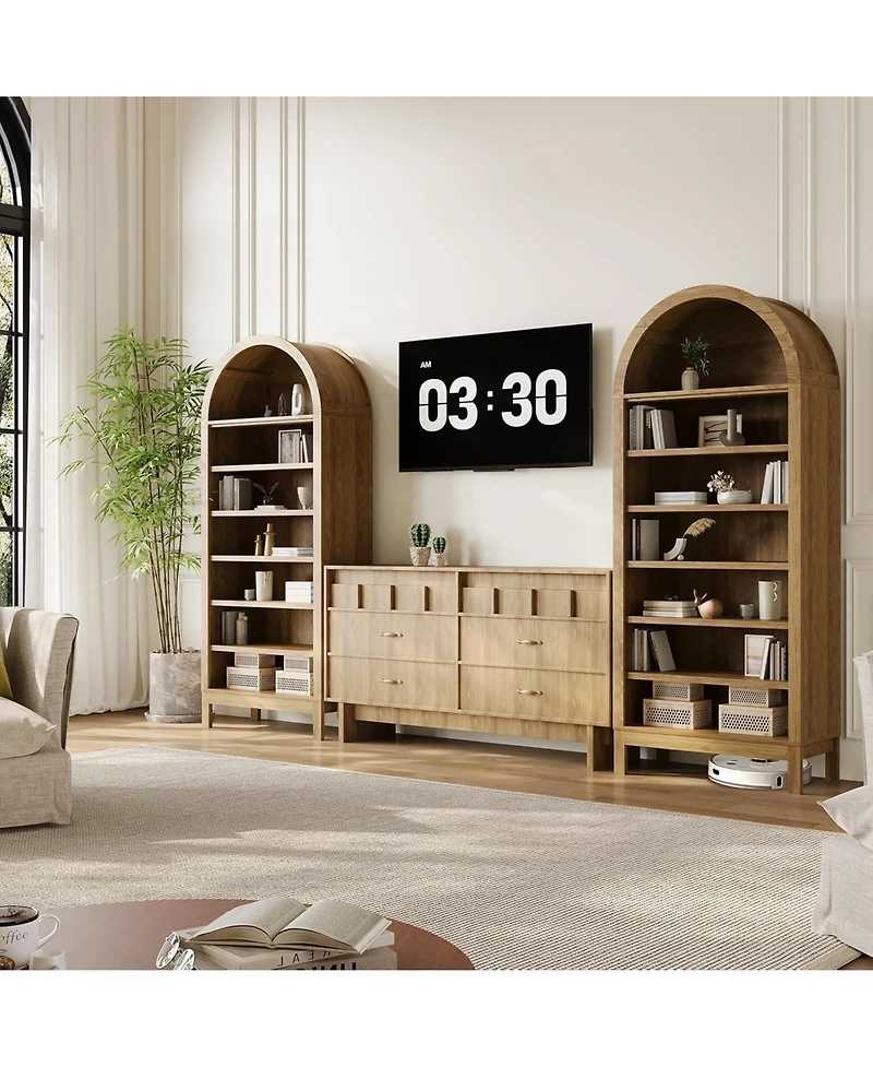 Gaomon 71'' Tall Arched 7 Tier Shoe Storage Cabinet with Adjustable Shelves