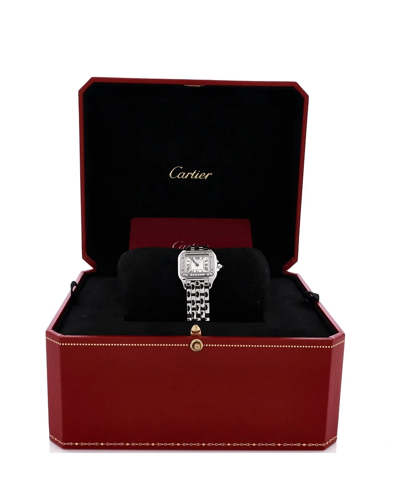 Pre-Owned Cartier Panthere de Cartier Quartz Watch in Stainless Steel with Diamond Bezel 22mm