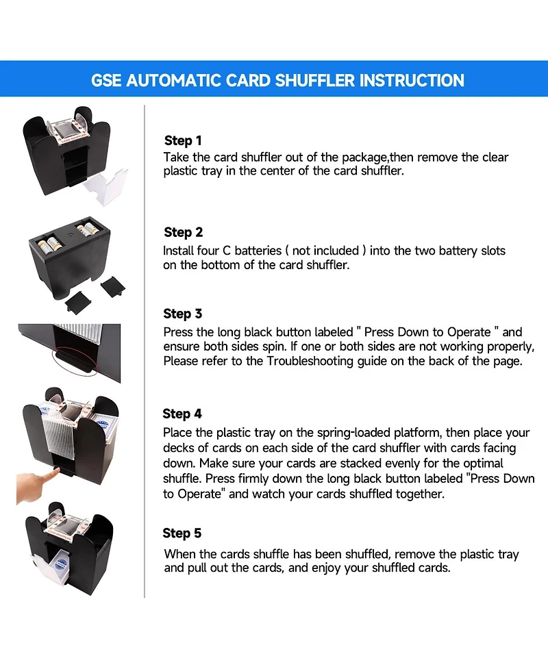 Gse Games & Sports Expert Automatic Card Shuffler, 4-Deck, Ac/Dc Battery-Operated