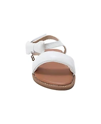 Bebe Girls Girl's Fashion Sandals – Dressy Shoes with Puffy Bow and Hanging Logo Charm