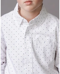 Hope & Henry Boys Organic Long Sleeve Seersucker Shirt