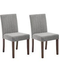 gaomon Upholstered Dining Chairs Set of 2, Modern Linen Parsons Chairs with Wood Legs