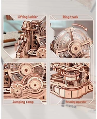 Robotime 3D Wooden Puzzle for Adult, Wooden Marble Run Set, Model Building Kits, Diy Gear Ball Challenge